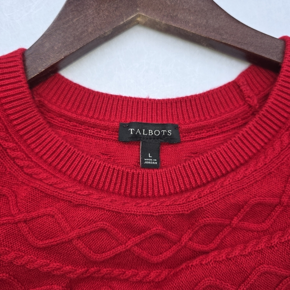 Talbots Diamond Cable Sweater Size L - Picture 9 of 11